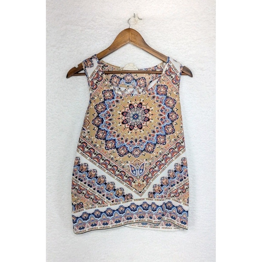 Sweet Wanderer‎ Women's Tank Top Geometric Floral Boho Print S